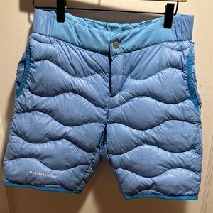 Peak Performance Sky Blue Down Puffer Shorts